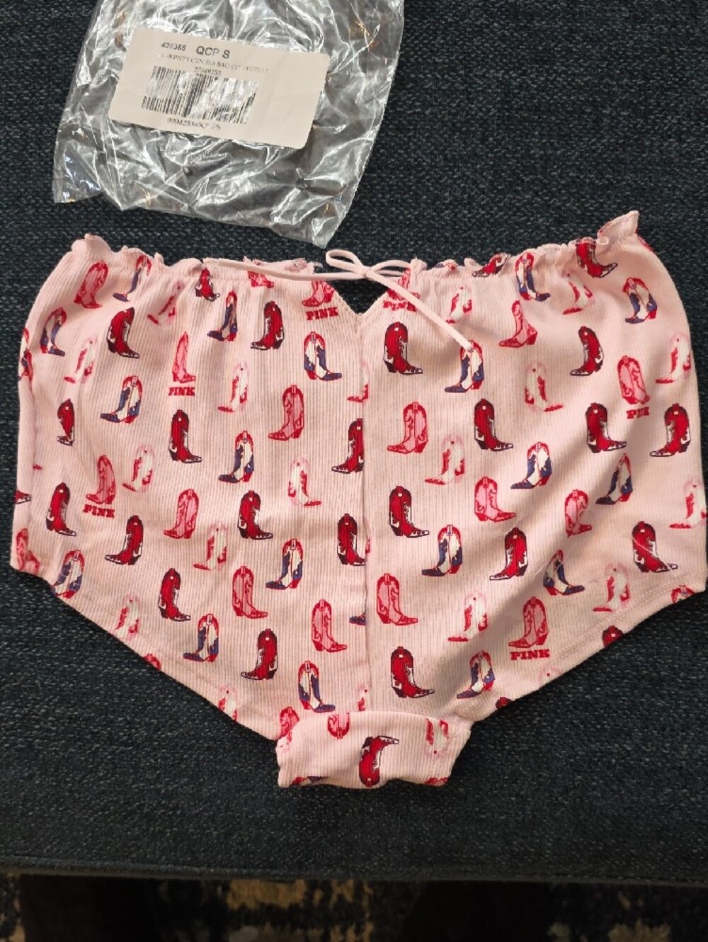 PINK Victoria's Secret Pink Cow Boy Boot Print Boy Shorts - Picture 3 of 4